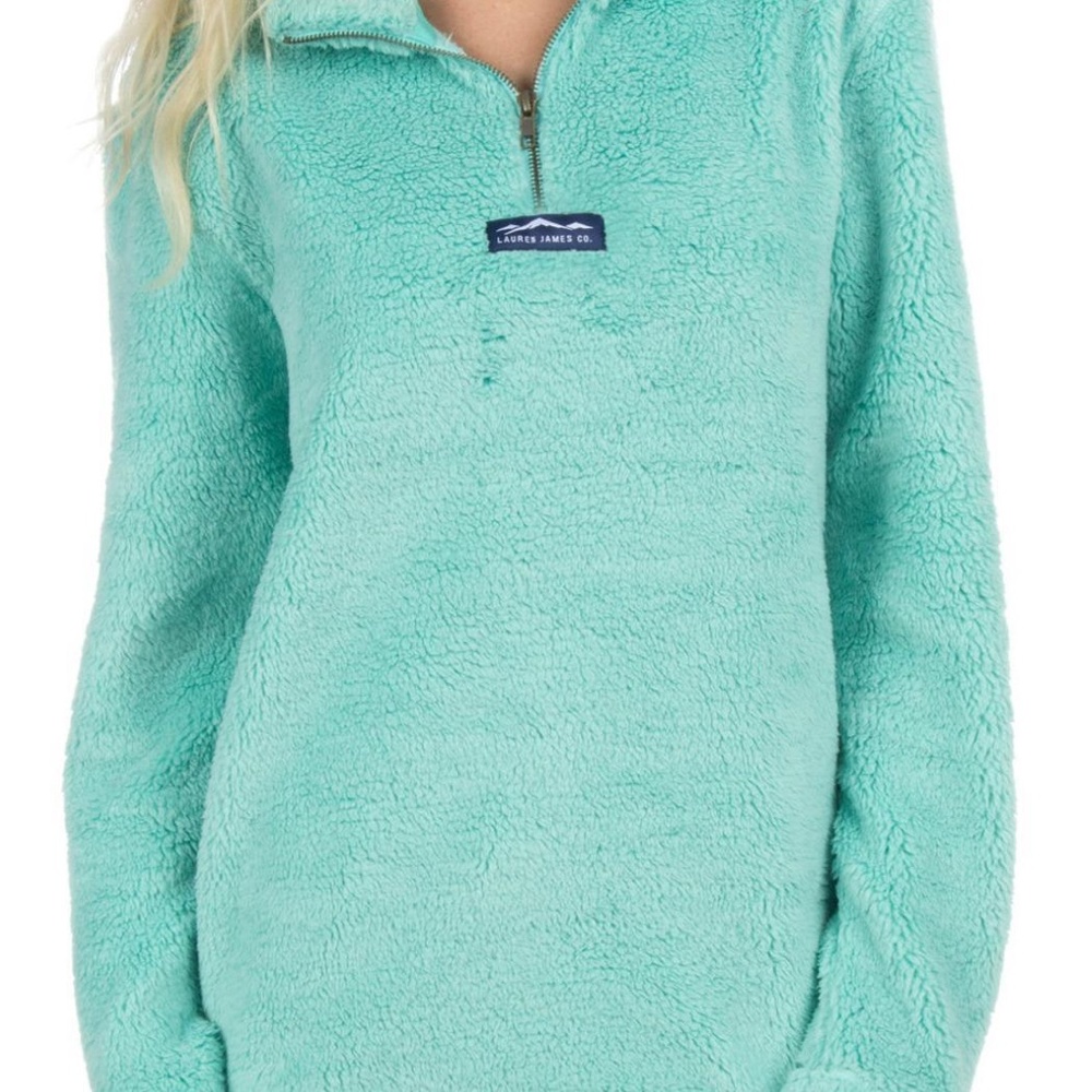 LAUREN JAMES teal sherpa pullover